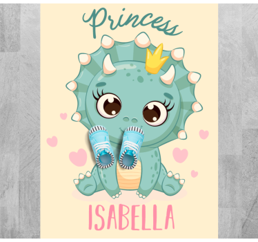 Dinosaurieprinsessa med namn Andra Vinylmattor - Tenstickers