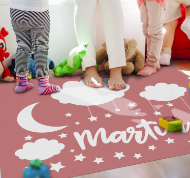 Söt natthimmel med namn Andra Vinylmattor - Tenstickers