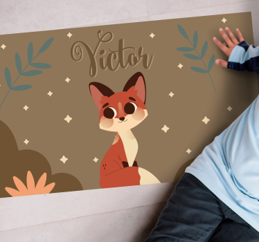 Söt rävdesign Vinylmatta namn - Tenstickers