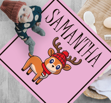 Renunge med namn Vinylmatta Jul - Tenstickers