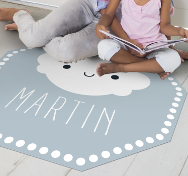 Grått moln med namn Vinylmatta daghem - Tenstickers