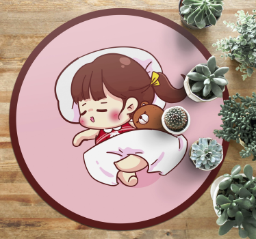 Sovande anime flicka barn vinyl matta - Tenstickers