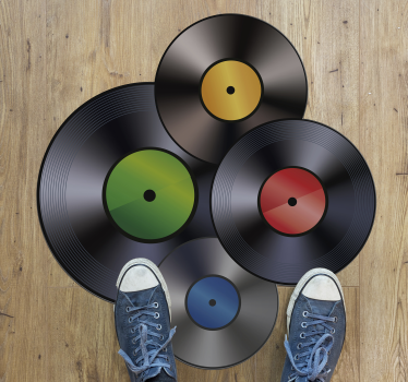 Spelar in vintage vinylmatta - Tenstickers