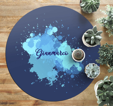 Stänkande blått med namn Vinylmatta Ungdom - Tenstickers