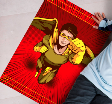Superhjälte action pose Andra Vinylmattor - Tenstickers