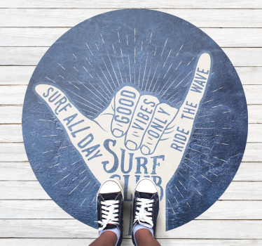 Surfklubb emblem Vinylmattor med fraser - Tenstickers