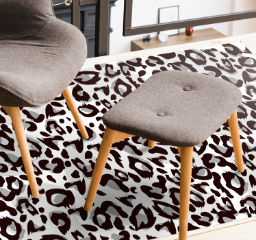 Svart leopard djur tryck vinyl matta - Tenstickers