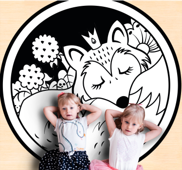 Svart och vit räv sovande babymatta - Tenstickers