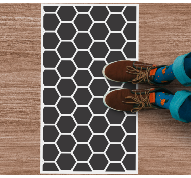 Svarta hexagoner geometriska figurer geometriska mattor - Tenstickers