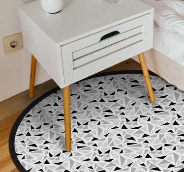 Svarta och grå trianglar Vinylmatta geometrisk - Tenstickers
