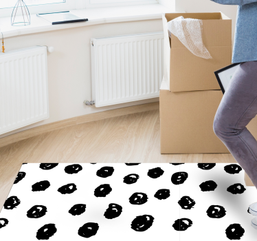 Svarta prickar mönster på vit bakgrund samtida mattor - Tenstickers