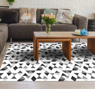 Svartvita trianglar geometriska vinylmattor - Tenstickers