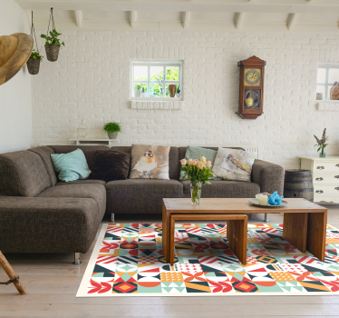 Symmetrisk mosaik Vinylmatta geometrisk - Tenstickers