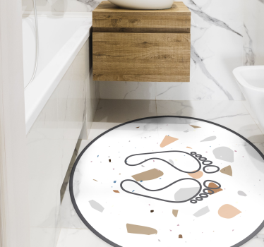 Terrazzo fotavtryck badrumsgolv i badrum - Tenstickers