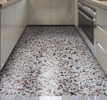 Terrazzo grå färg textur vinyl matta - Tenstickers
