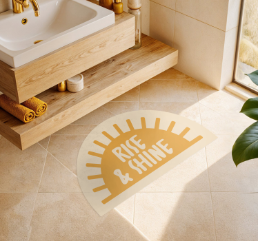 Text rise and shine Vinylmatta badrum - Tenstickers