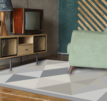 Triangulär grå harmoni Vinylmatta geometrisk - Tenstickers