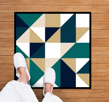 Triangulära färgblock Vinylmatta geometrisk - Tenstickers