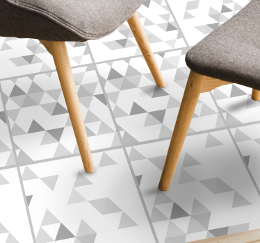 Triangulära grå motiv Vinylmatta geometrisk - Tenstickers