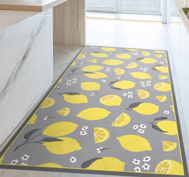Tropisk citron textur vinyl matta - Tenstickers