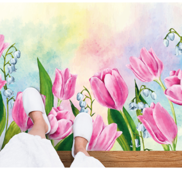 Tulpanmålning blommamatta - Tenstickers