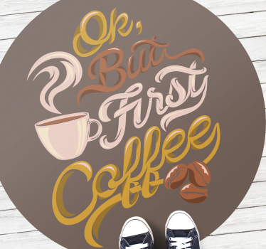 Typografi med kaffetema Vinylmattor med fraser - Tenstickers