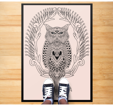 Uggla mandala design Vinylmatta djur - Tenstickers