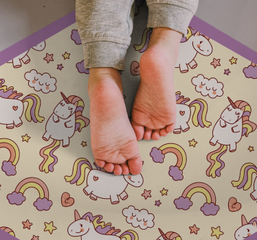 Unicorn fantasy lekplats Vinylmatta Barn - Tenstickers