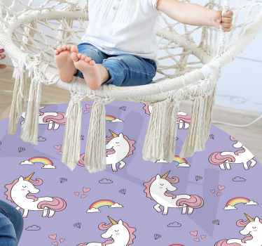 Unicorn fantasy mönster Vinylmatta Barn - Tenstickers