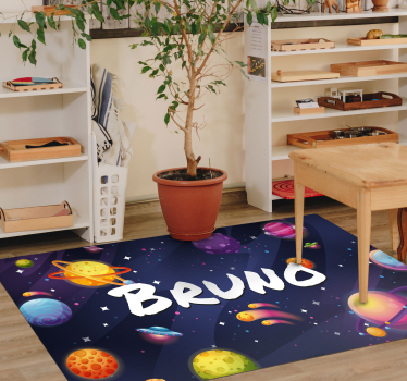 Universum och planeter personlig vinylmatta - Tenstickers