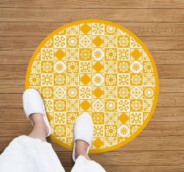Utsmyckad cirkulär mosaik Vinylmatta kakeleffekt - Tenstickers