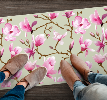 Vacker lila magnolia trädtopp blommatta - Tenstickers