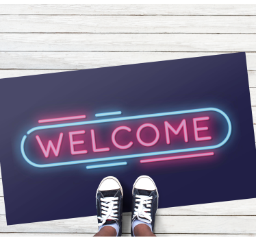 Välkommen neon design entré matta - Tenstickers