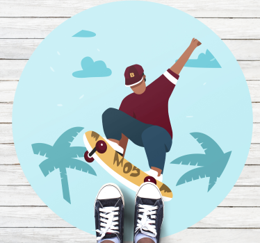 Vända skateboard tonårsmattor för sovrum - Tenstickers