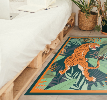 Vild tigerillustration Vinylmatta djur - Tenstickers