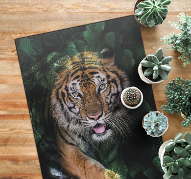 Vildhet av en tiger sovrum vinyl matta - Tenstickers