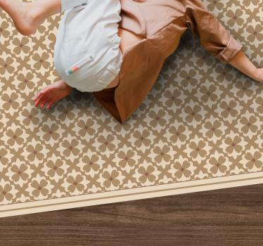 Vintage beige kvadratmönster kakelmatta - Tenstickers