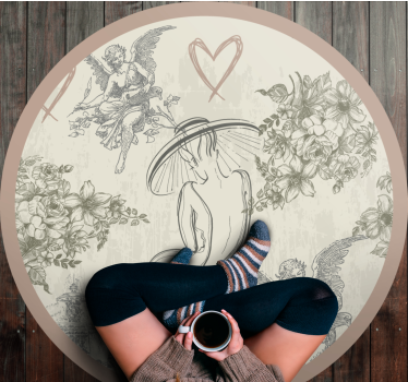 Vintage franska romantiska mönster retro matta - Tenstickers