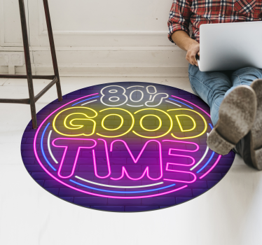 Vintage vinylmatta - 80-talets god tid vintage - Tenstickers