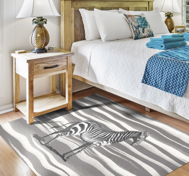 Vintage zebra illustration vinyl matta - Tenstickers