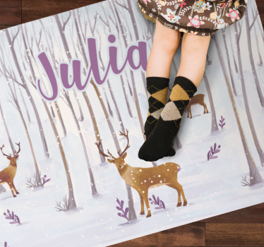 Vinter skogslandskap Vinylmatta namn - Tenstickers