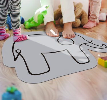 Vinyl matta elefant skiss djurmatta - Tenstickers