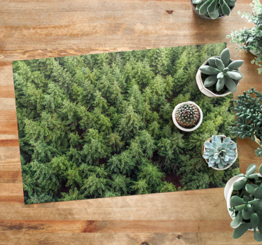 Vinyl matta för vardagsrum landskap skog natur matta - Tenstickers