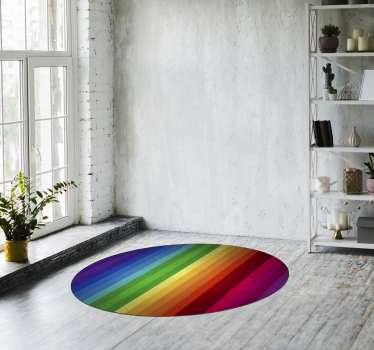 Vinyl regnbåge matta runda ränder - Tenstickers
