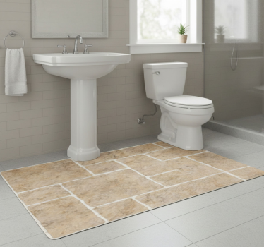 Vinylmatta badrum beige stenar - Tenstickers