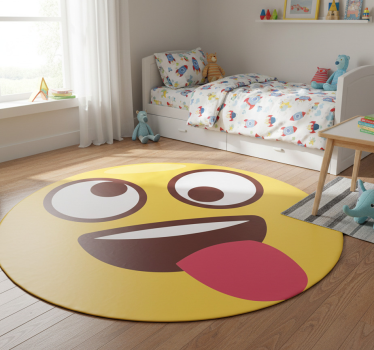 Vinylmatta barn lekfull emoji ansikte - Tenstickers