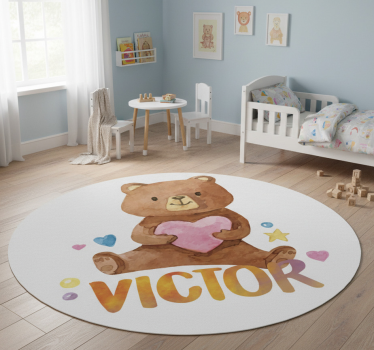 Vinylmatta barn med hjärtformad mjukisdjur - Tenstickers