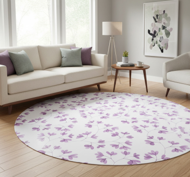 Vinylmatta blommor och växter lila blommönster - Tenstickers