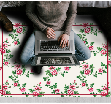Vinylmatta blommor och växter med blommönster - Tenstickers