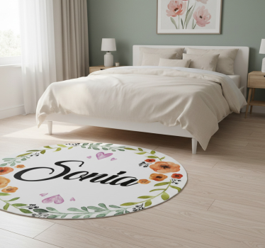 Vinylmatta blommor och växter anpassningsbar blomsterkrans - Tenstickers